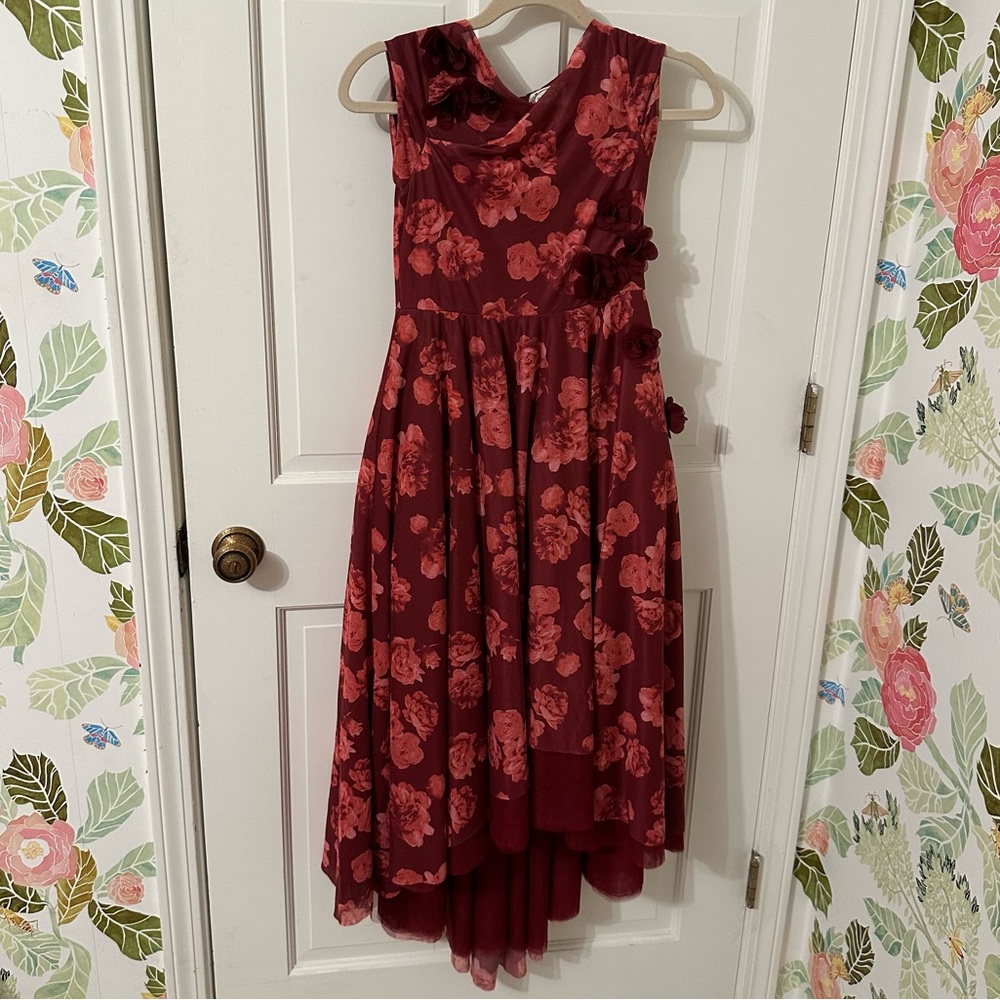 Joyfolie Mia Sleeveless Burgundy Floral Dress Sz 10 kids SOLD OUT
